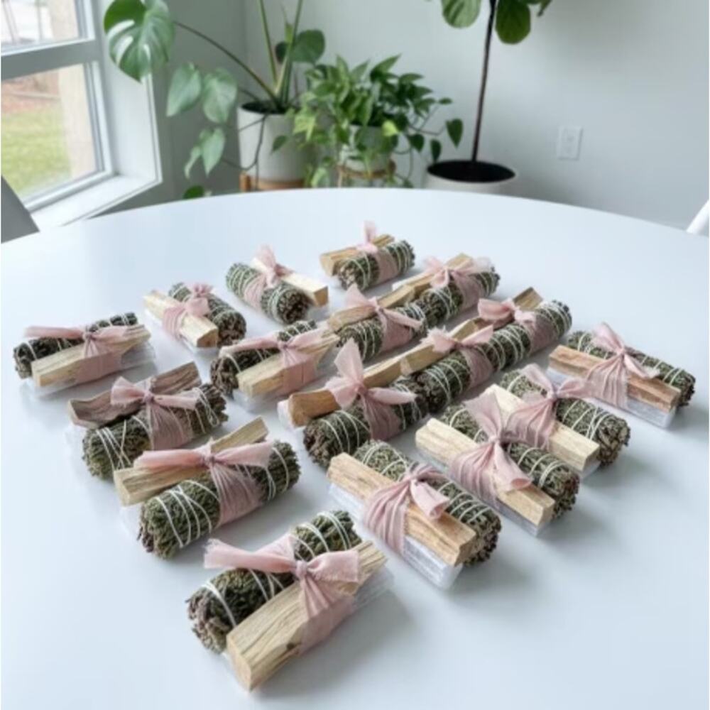 12 Smoke Cleansing Bundles, Juniper Smudge, Palo Santo,Selenite Sets, Wholesale
